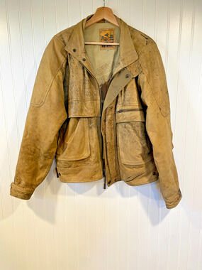 NZO New Zealand Outback Leather Bomber Jacket Men's 42 tan 100%, Vintage